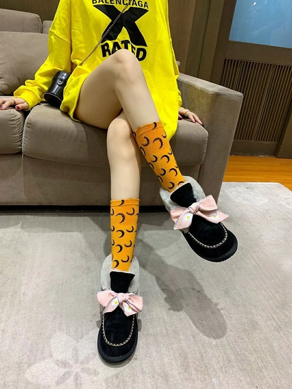 7888 Daisy Chain Ribbon Boots – Black (In Stock)