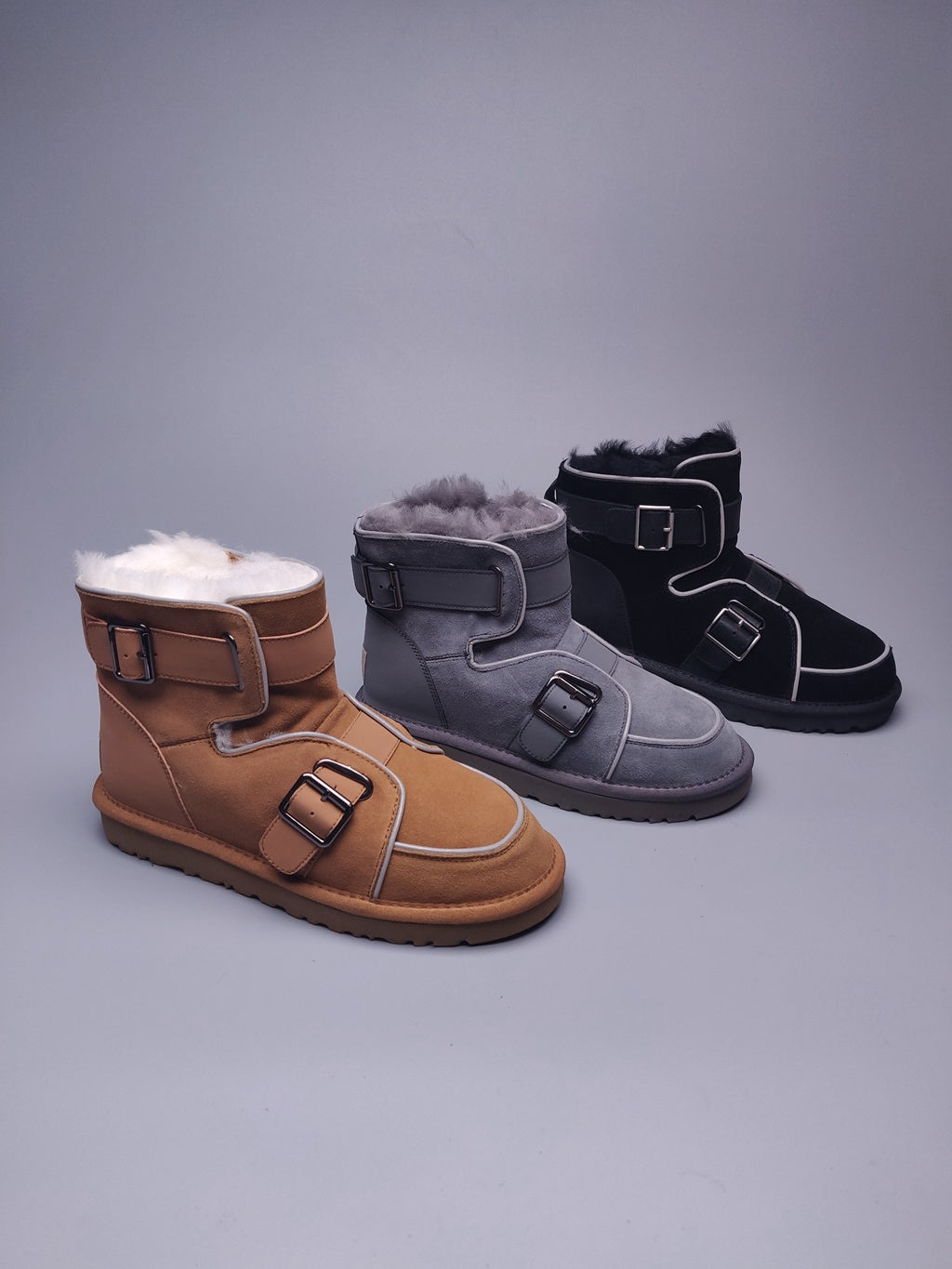 8358 Glow-in-the-Dark Moto Snow Boots – Grey (In Stock)