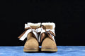 8518 Pom-Pom Double Ribbon Shoes – Chestnut