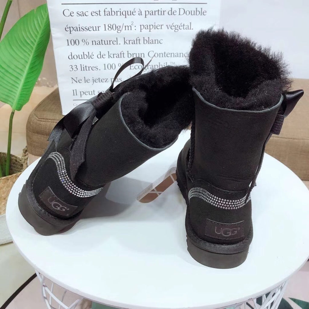 6186 Premium Fur-Lined Shoes – Black