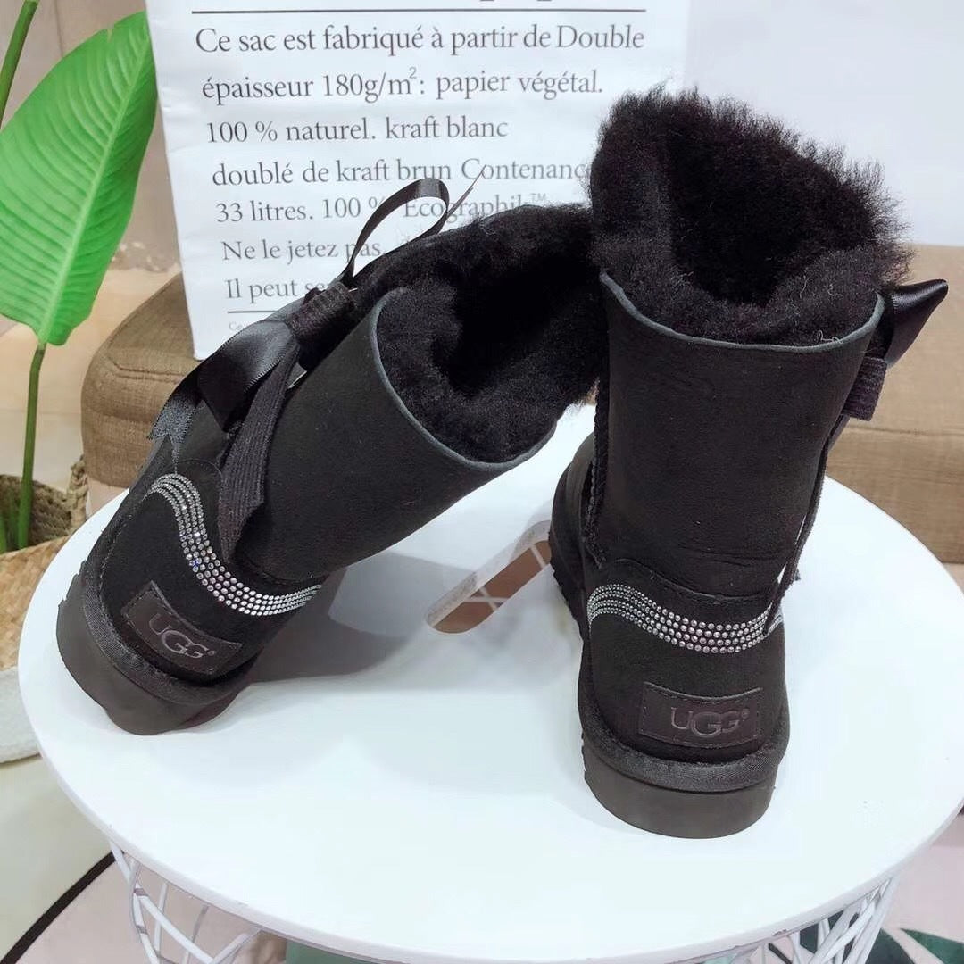 6186 Premium Fur-Lined Shoes – Black