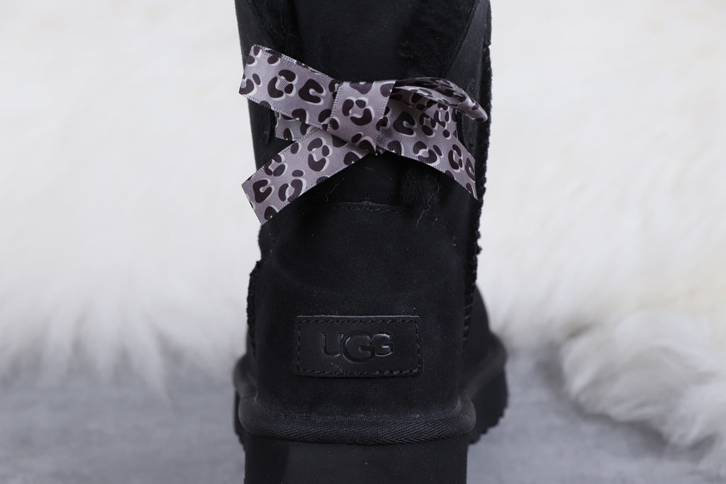 2972 Classic Mini II Exotic Bow Boots – Black (In Stock)