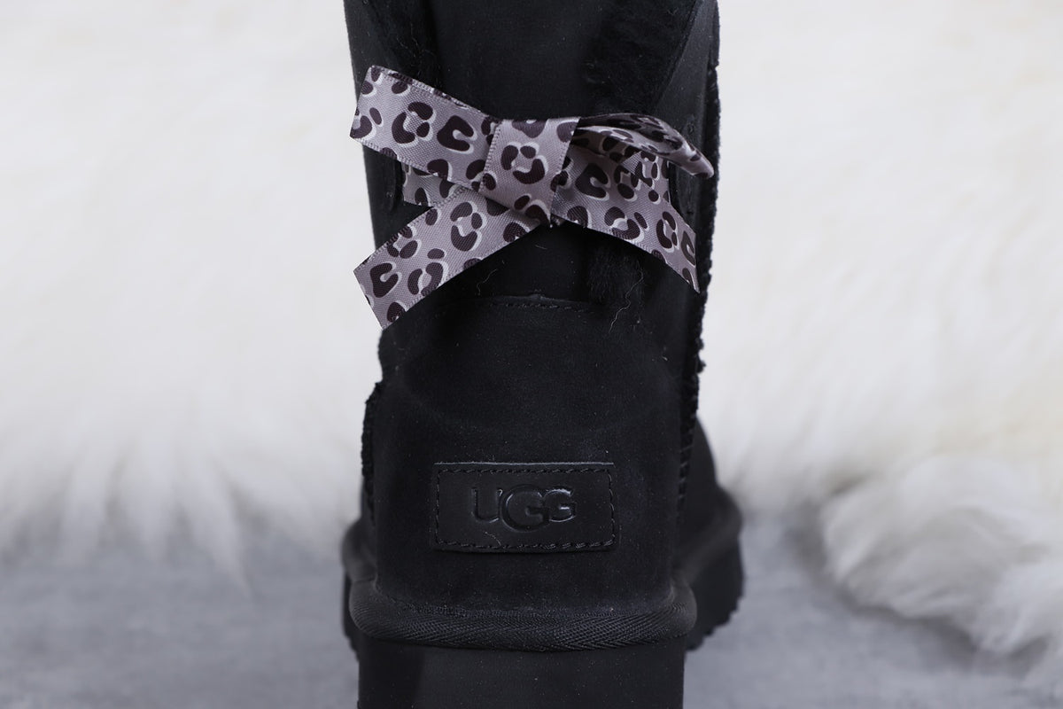 2972 Classic Mini II Exotic Bow Boots – Black (In Stock)