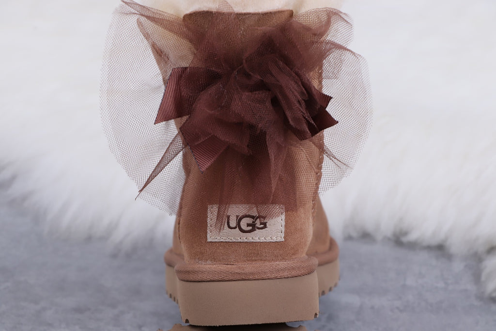 9994 Classic Mini II Mesh Bow Boots – Chestnut (In Stock)