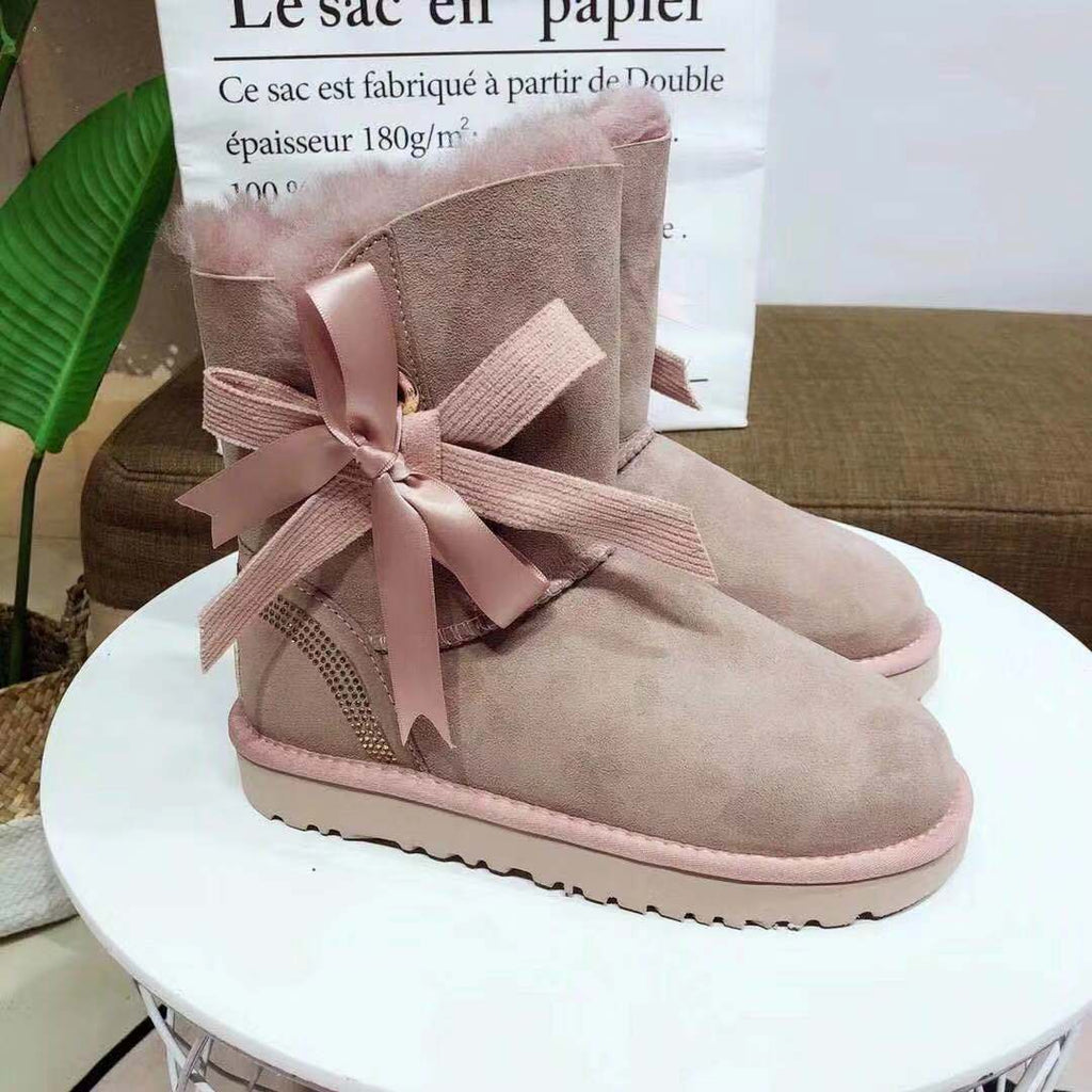 6186 Premium Fur-Lined Shoes – Dusty Pink
