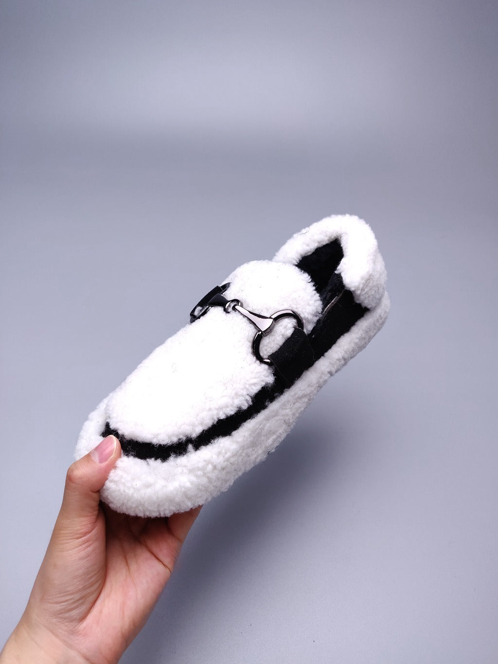 9727 Teddy Curly Loafers – White (In Stock)