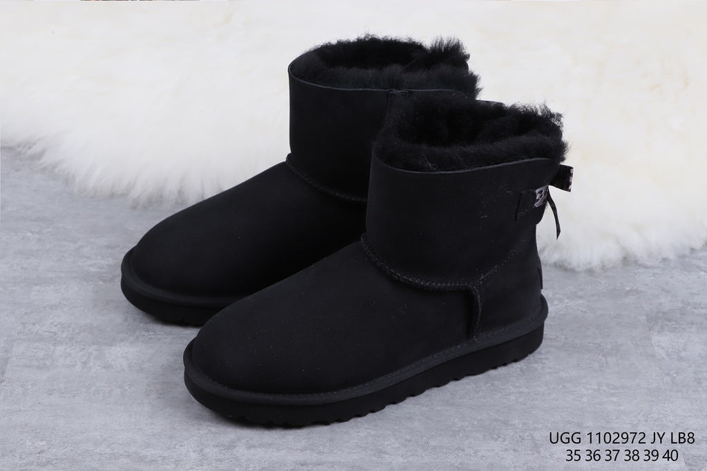 2972 Classic Mini II Exotic Bow Boots – Black (In Stock)