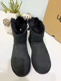 2938 Mukosi Winter Collection – Bow Shimmer Shoes (Black)