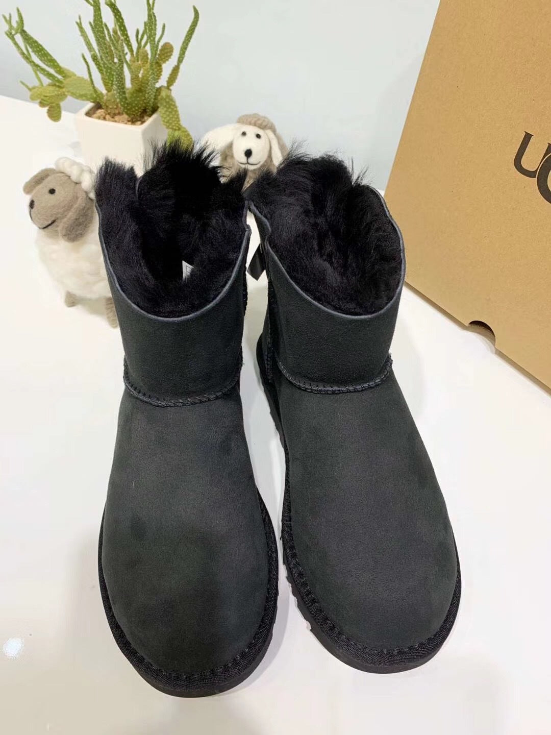 2938 Mukosi Winter Collection – Bow Shimmer Shoes (Black)