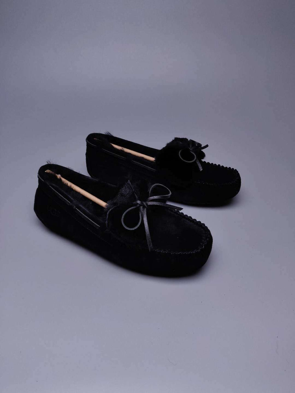 8913 Double Bow Loafers – Black (In Stock)