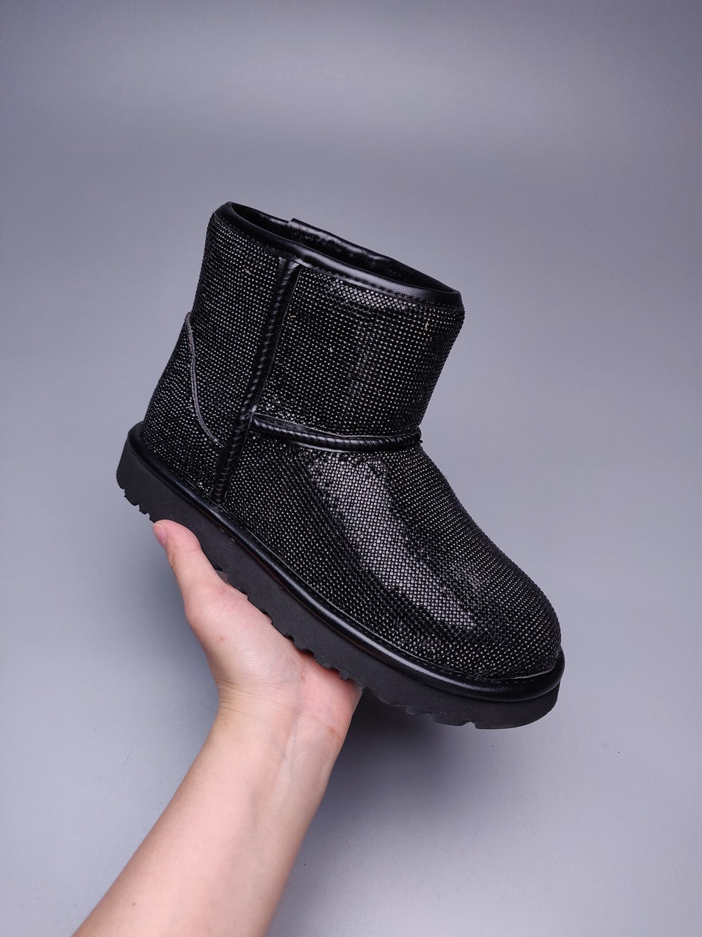 5855 Crystal Rhinestone Shoes – Classic Black