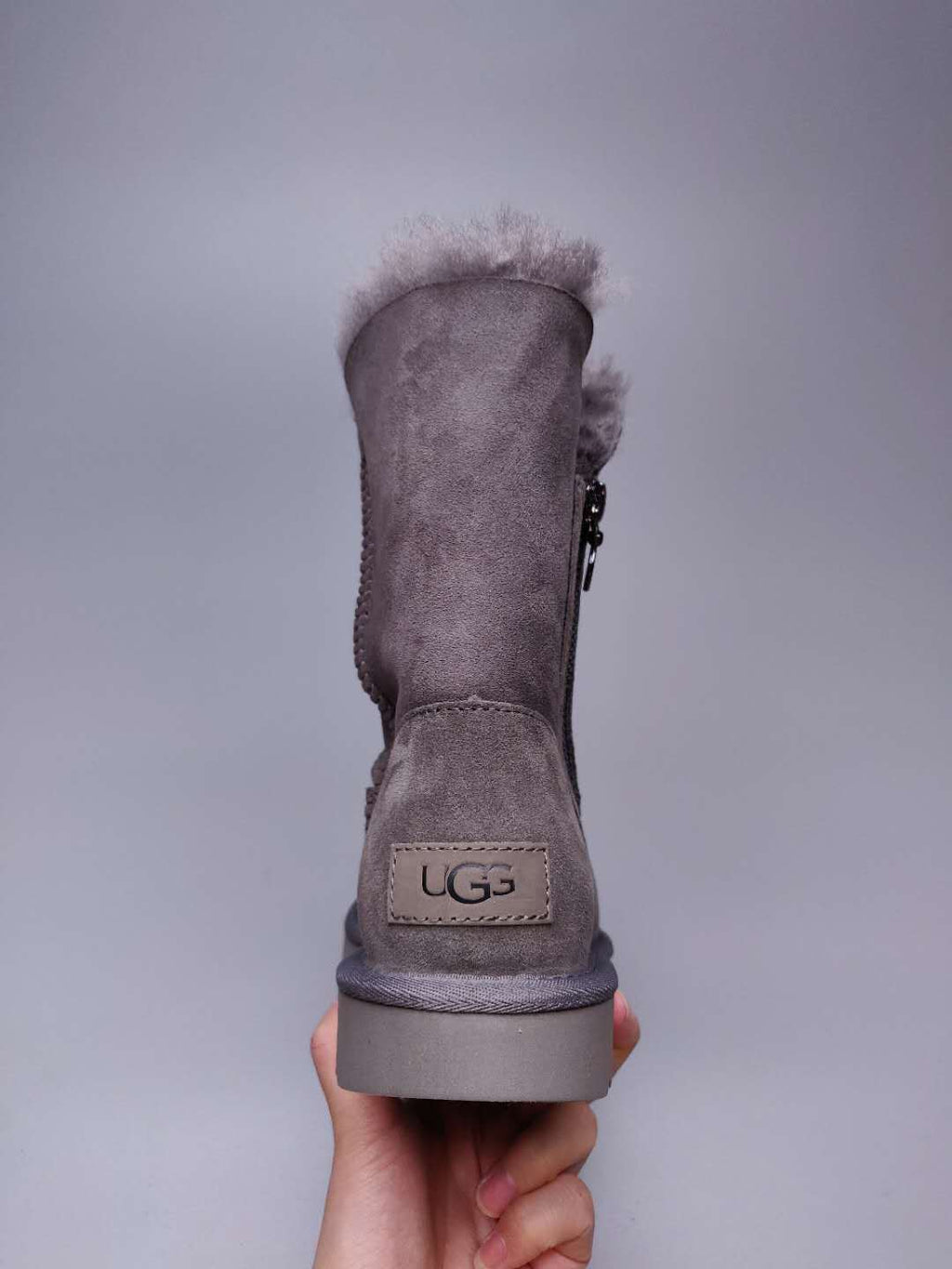 2480 Side-Zip Mid-Calf Boots – Grey (In Stock)