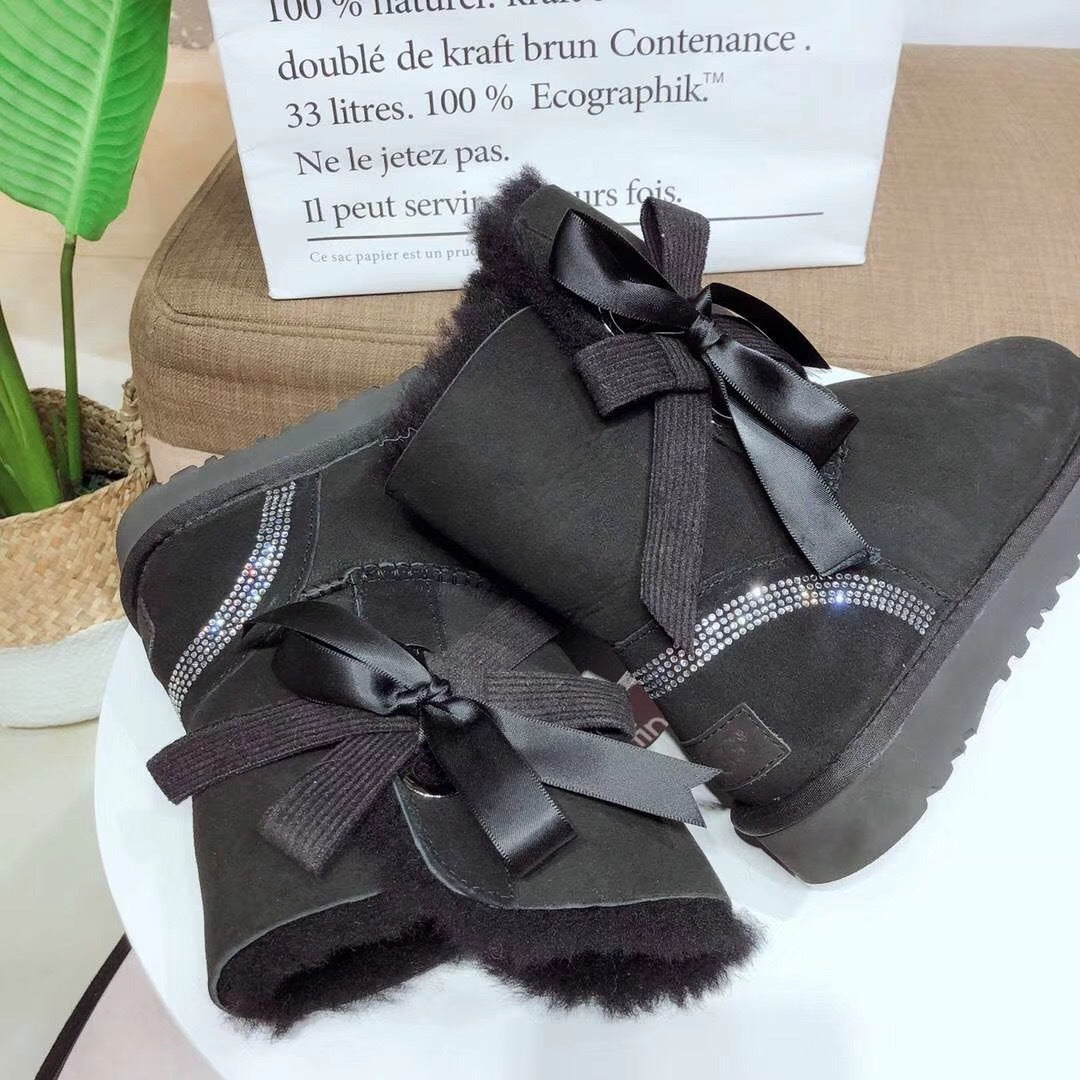6186 Premium Fur-Lined Shoes – Black