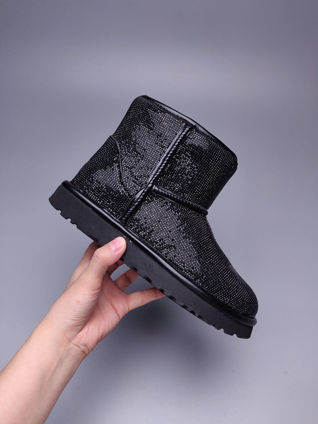 5855 Crystal Rhinestone Shoes – Classic Black