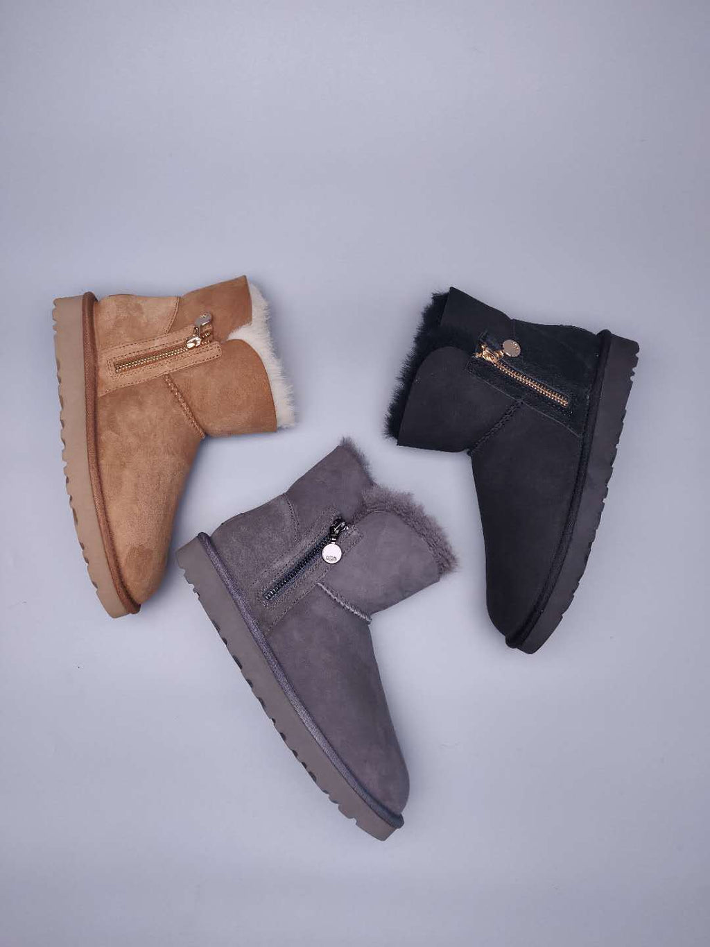 2481 Side-Zip Ankle Boots – Grey (In Stock)