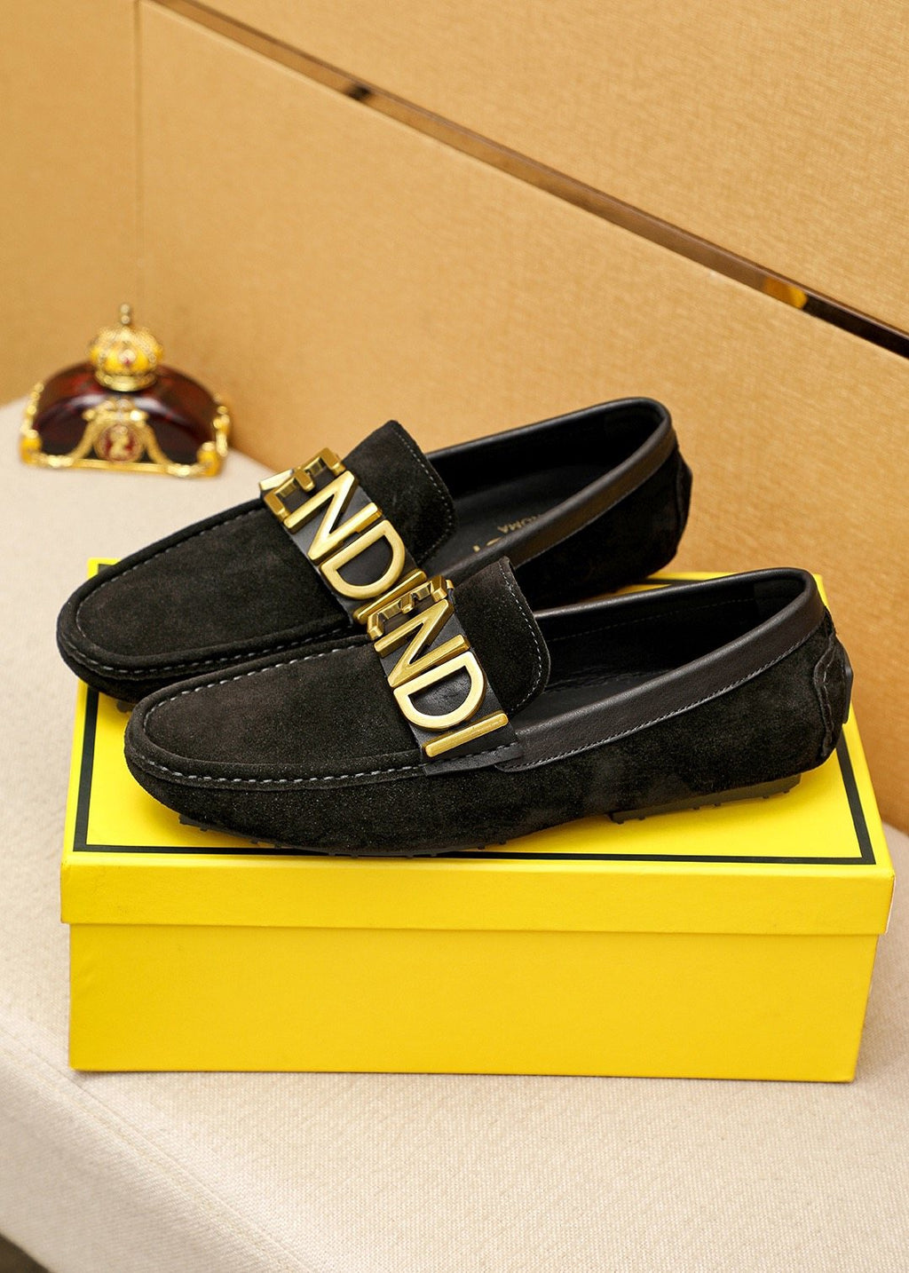 Fendi Black Logo Hardware Slip-On Loafers