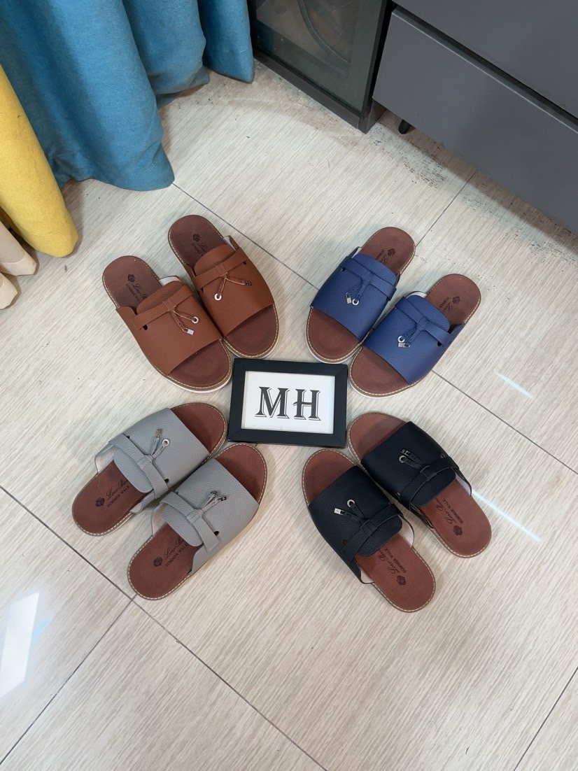Loro Piana Textured Slide Sandals