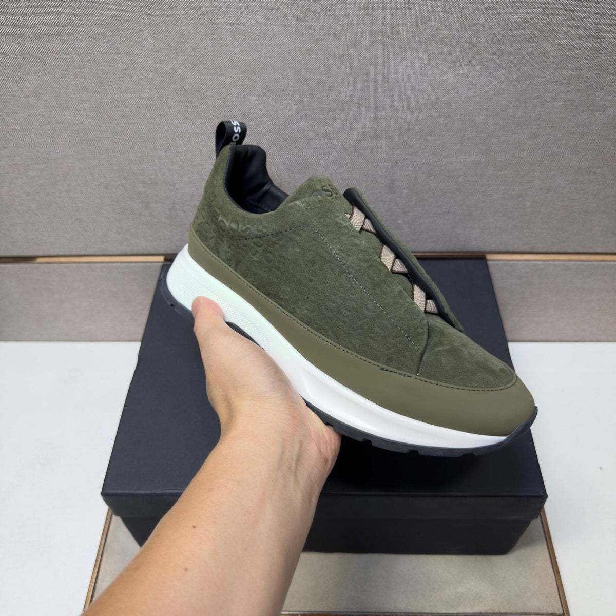 BOSS Patterned Slip-On-Style Sneakers