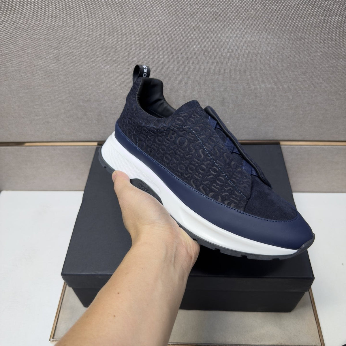BOSS Patterned Slip-On-Style Sneakers