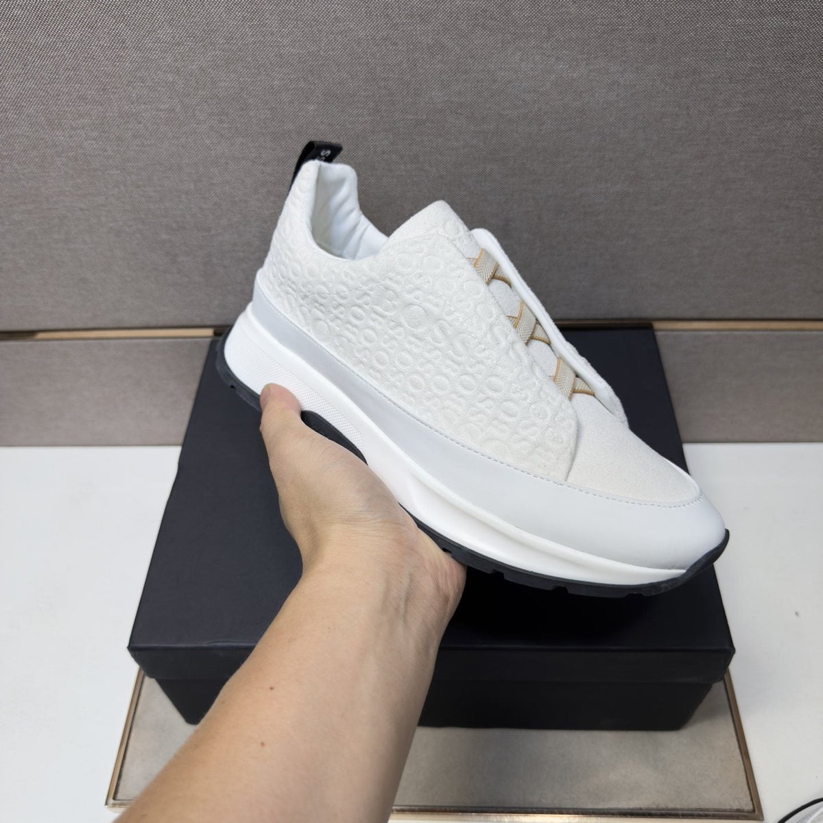 BOSS Patterned Slip-On-Style Sneakers