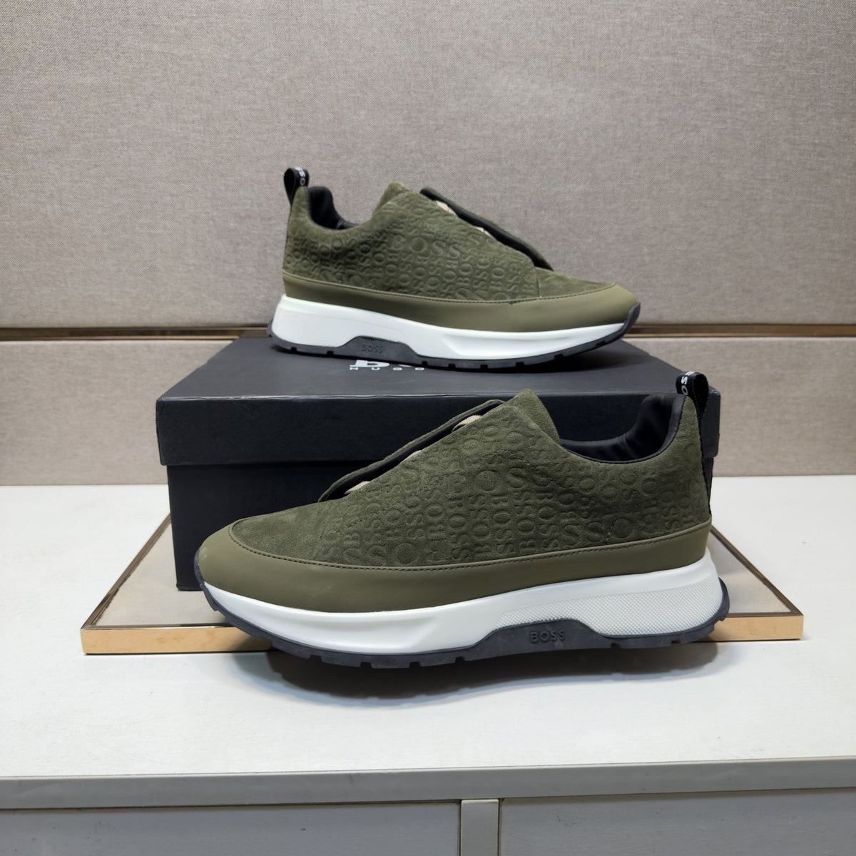 BOSS Patterned Slip-On-Style Sneakers